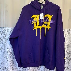 Gilden heavy blend size XL long sleeve, hooded purple hoodie,